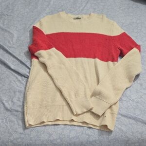 Mango Men's Sweater in Cream and Red